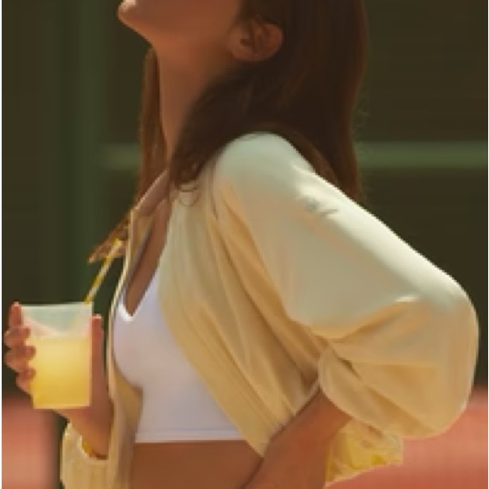Chic Yellow Jacket with White Top